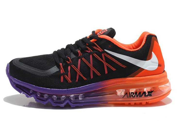 Nike Air Max 2015 Femme Marque Bateau Authentique Chute Noir Orange Pourpre